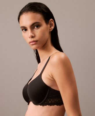 Calvin Klein - Women's Lightly-Lined Lace-Trim T-Shirt Bra