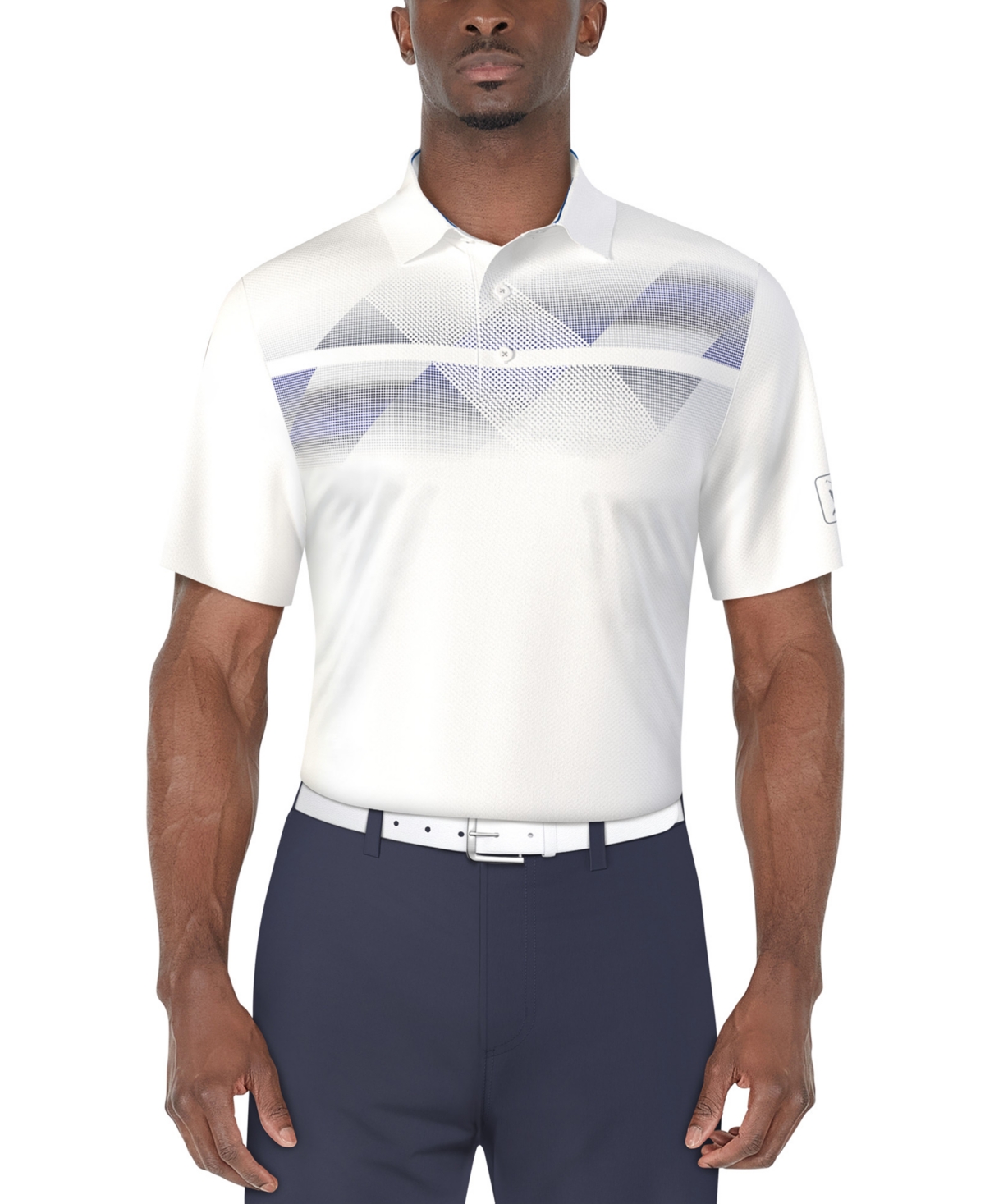 Men's Solarized Geometric Polo Shirt - Bright White