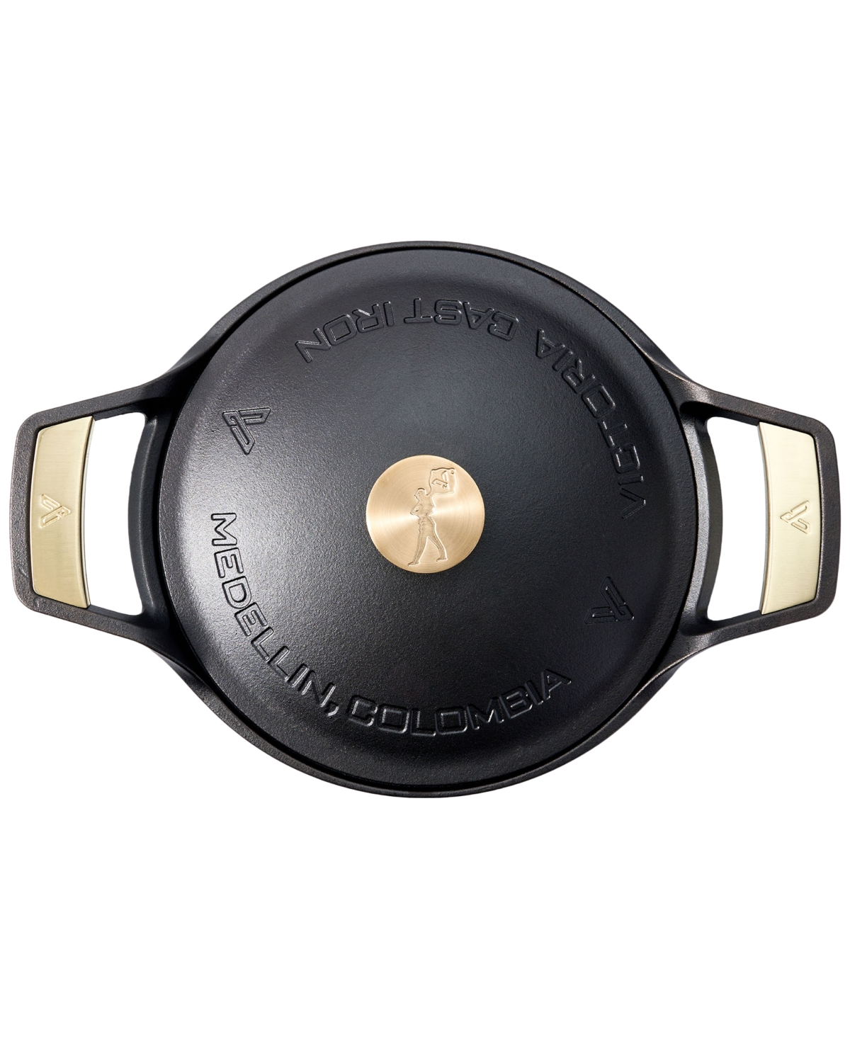 Victoria Signature Series 6 Qt Cast Iron Dutch Oven With Lid In Black And Gold
