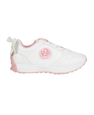 Toddler Girls Double Layer Bow at Back with Medallion Sneakers