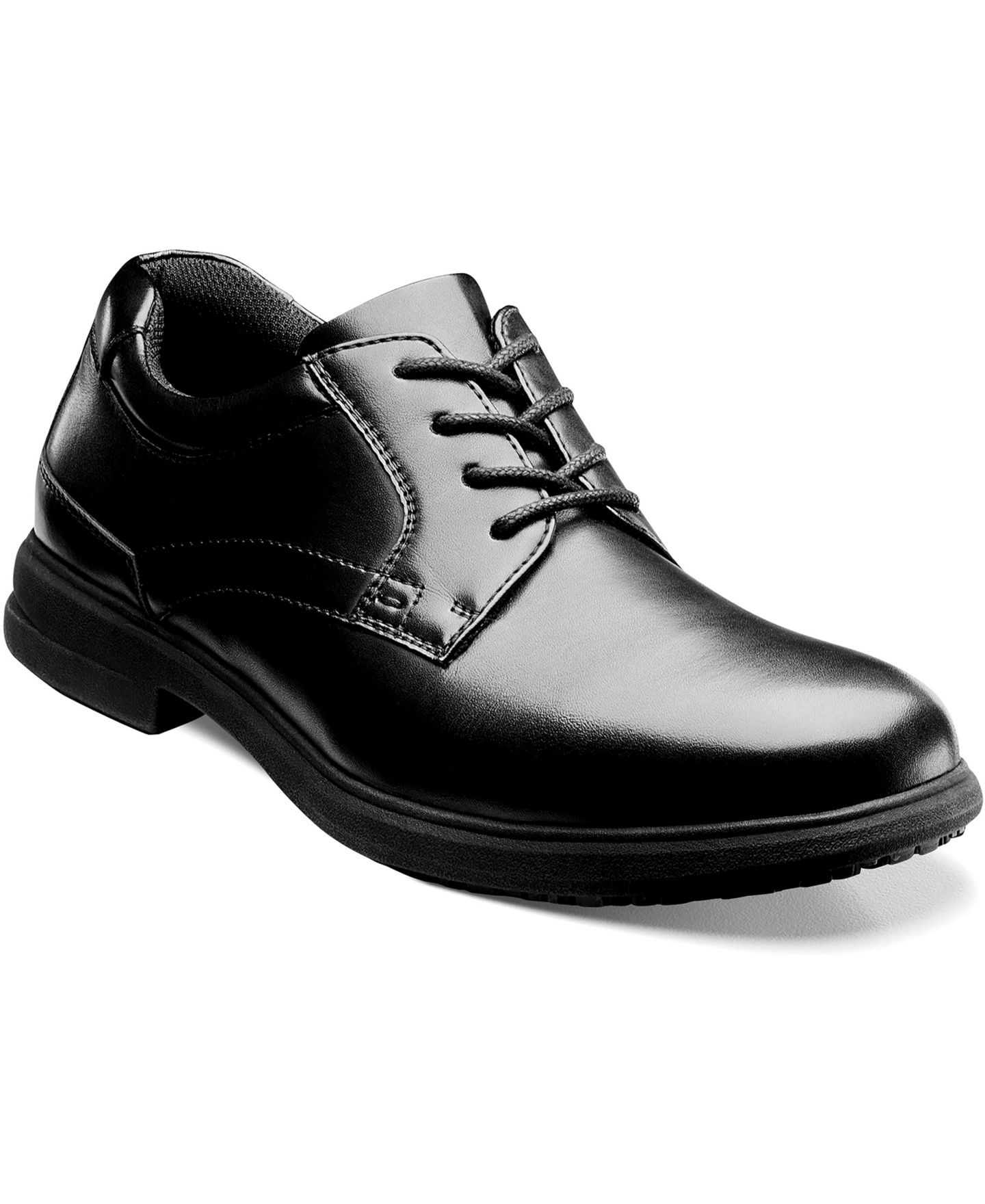 Nunn Bush Men's Sherman Plain Toe Slip Resistant Oxford, цвет: Чёрный — фото 1