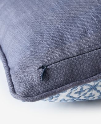 Embroidered Tiles Decorative Pillow, 20" x 20"