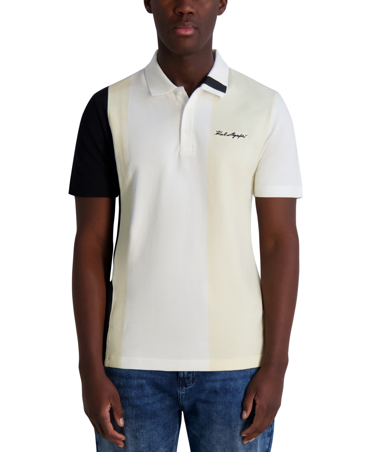 Karl Lagerfeld Men's Regular-fit Colorblocked Polo Shirt