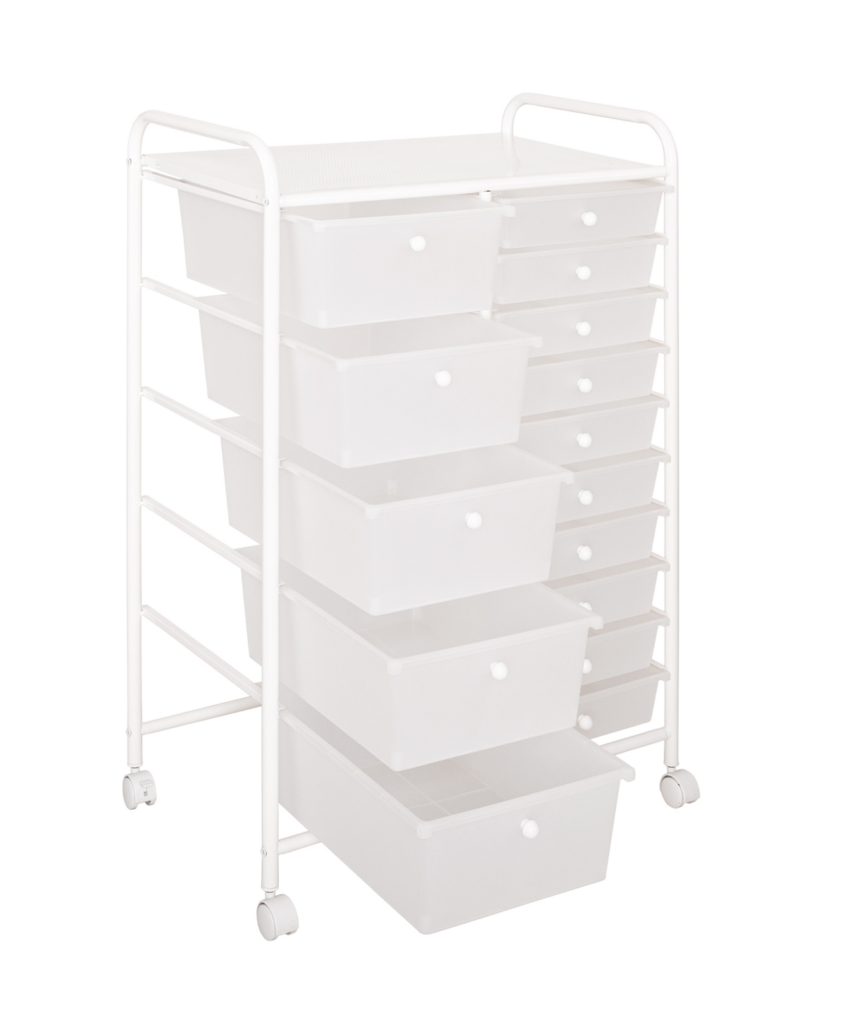 Seville Classics 15-drawer Organizer Cart In White
