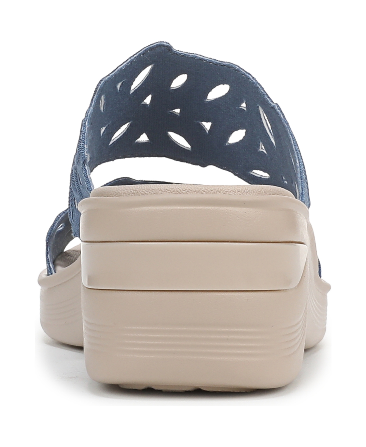 Lifestride Women's Delight Washable Slide Wedge Sandals In Elemental Blue Shimmer Fabric
