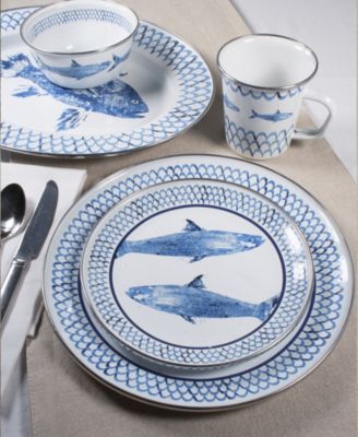 Fish Camp Enamelware Salad Bowls, Set of 4