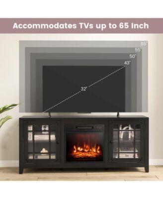 58 Inch Fireplace TV Stand with Adjustable Shelves for TVs up to 65 Inch