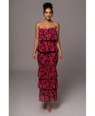 Women's Floral Casa Blanca Ruffle Dress