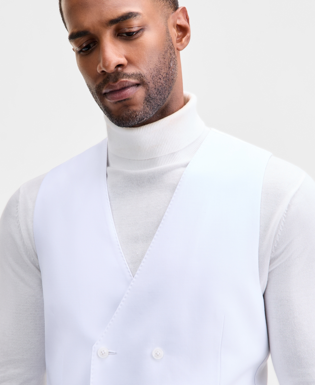 Tayion Collection Men's Classic-fit Suit Separates Vest In White