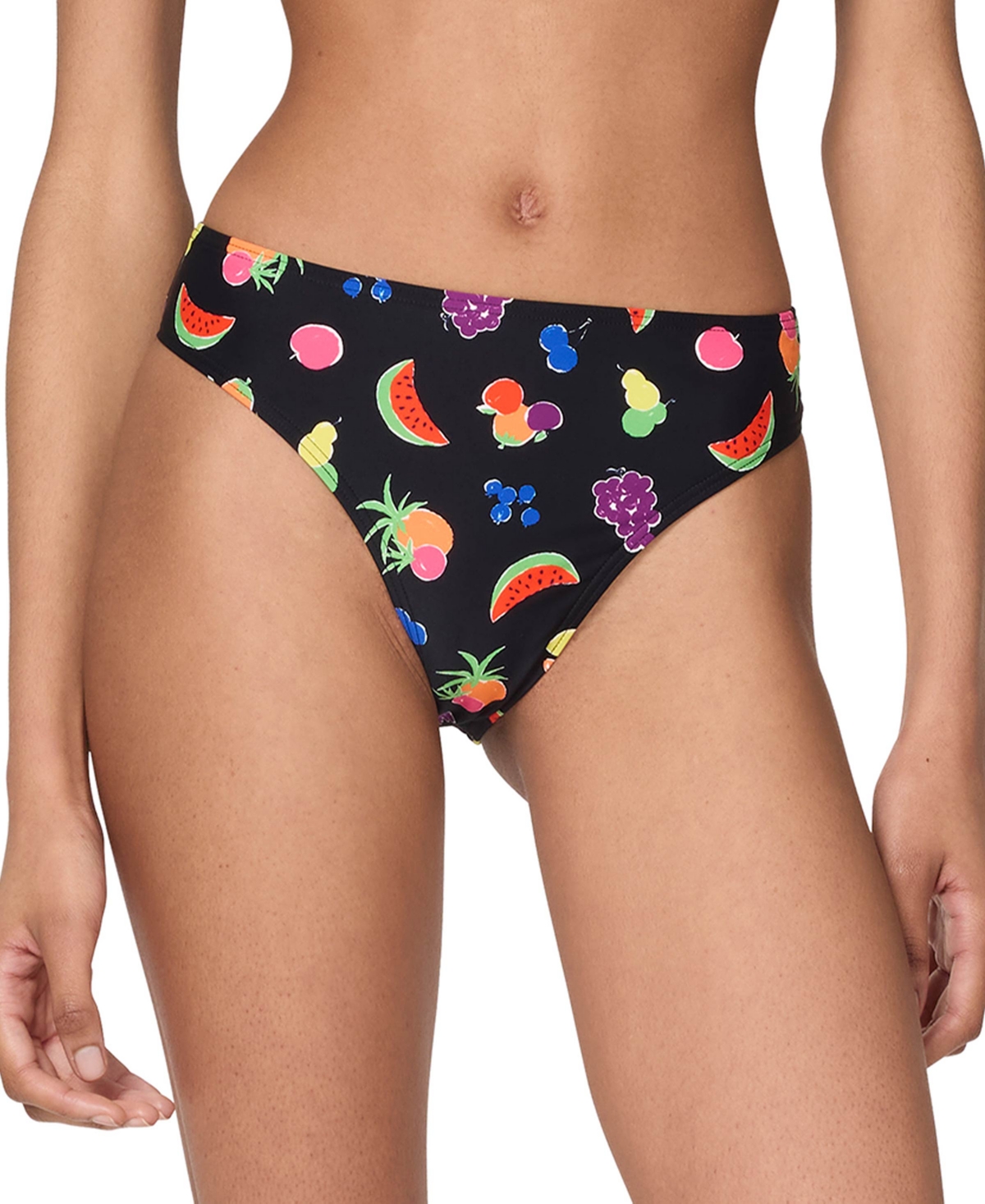 Women's Fruits High-Cut Bottoms - Black Multi