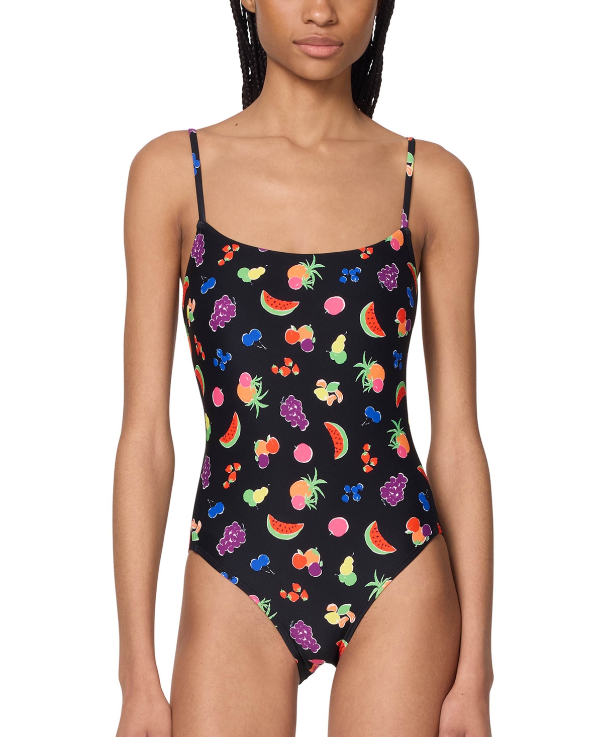 Women's Tie-Back One-Piece Swimsuit - Black Multi