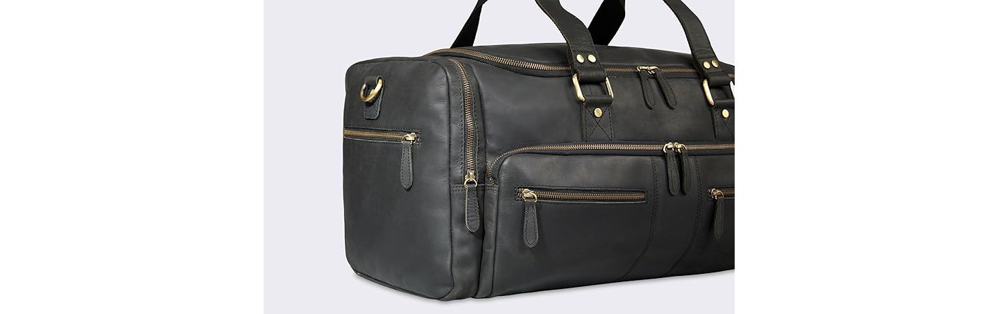 Мужская сумка Luxorro 100% Full Grain Leather Duffel - Only Duffel You will Need, цвет: Чёрный — фото 2