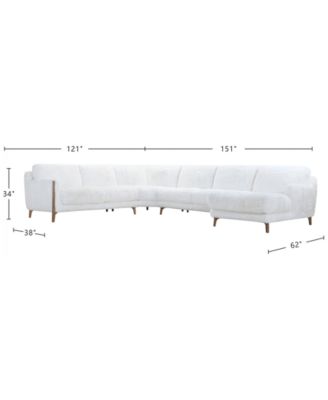 Briannie 4-Pc. Fabric Chaise Sectional, Exclusively at Macy's