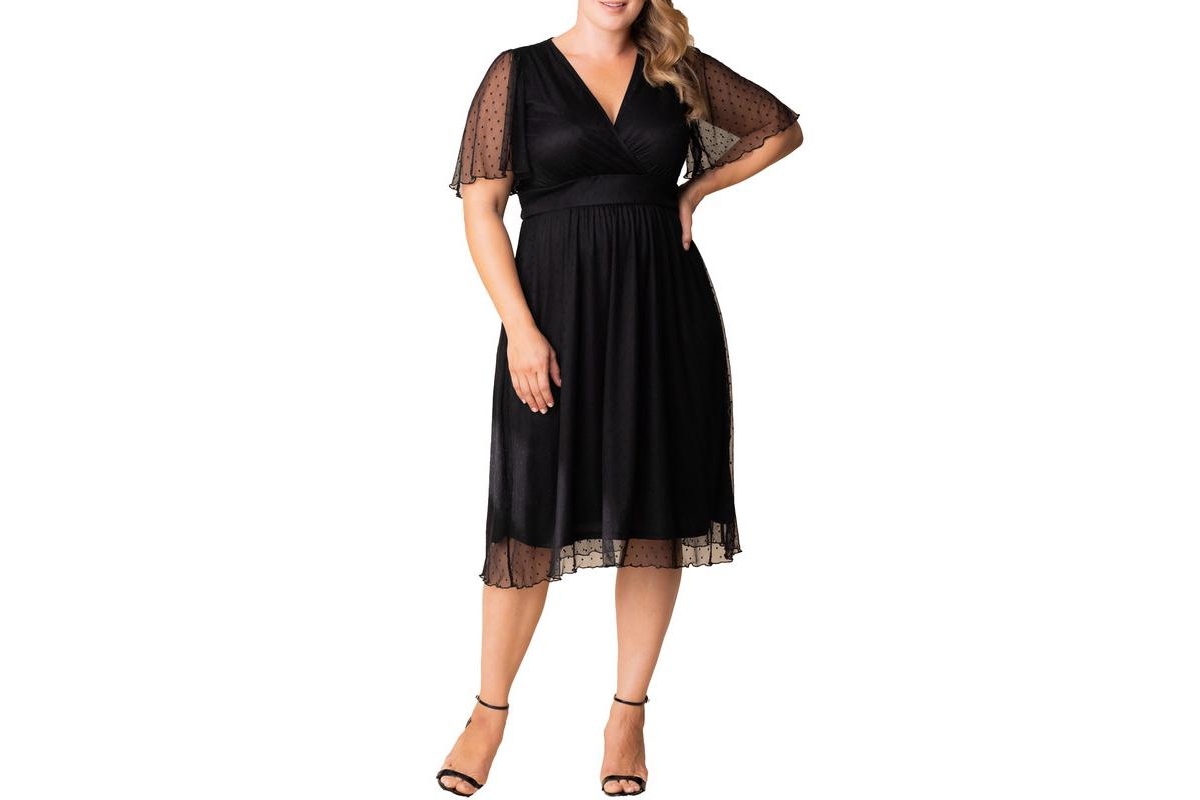 Plus Size Margot Mesh Cocktail Dress - Raspberry floral print