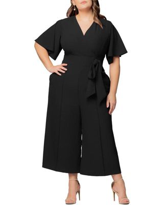Plus Size Evelyn Cropped Wide Leg Jumpsuit