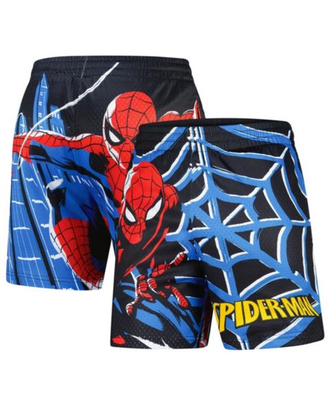 Мужские шорты Lids Black Spider-Man Big Print Mesh