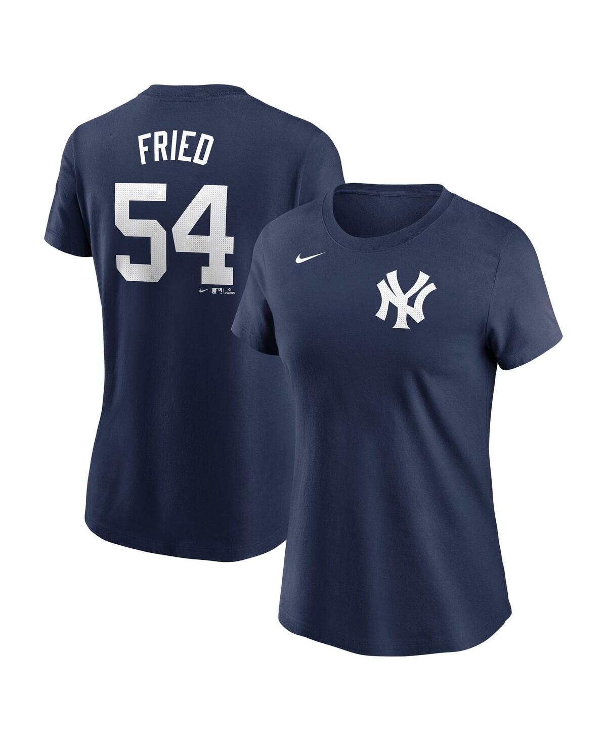 Nike Women's Max Fried Navy New York Yankees Fuse Name Number T-shirt In Navy