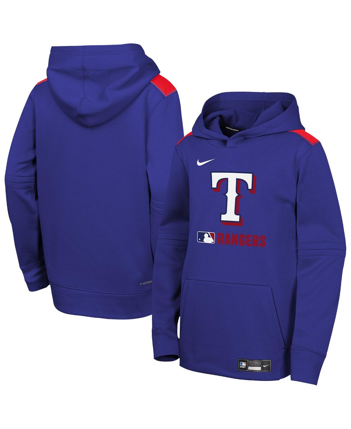 Nike Big Boys And Girls Royal Texas Rangers Authentic Collection Performance Pullover Hoodie In Royal
