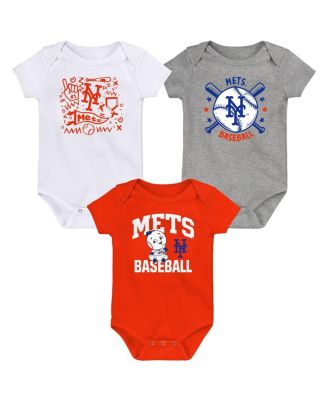 Outerstuff - Newborn New York Mets Batter Up Three-Pack Bodysuit Set