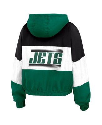 Women's Green New York Jets Color Block Full-Zip Windbreaker Jacket