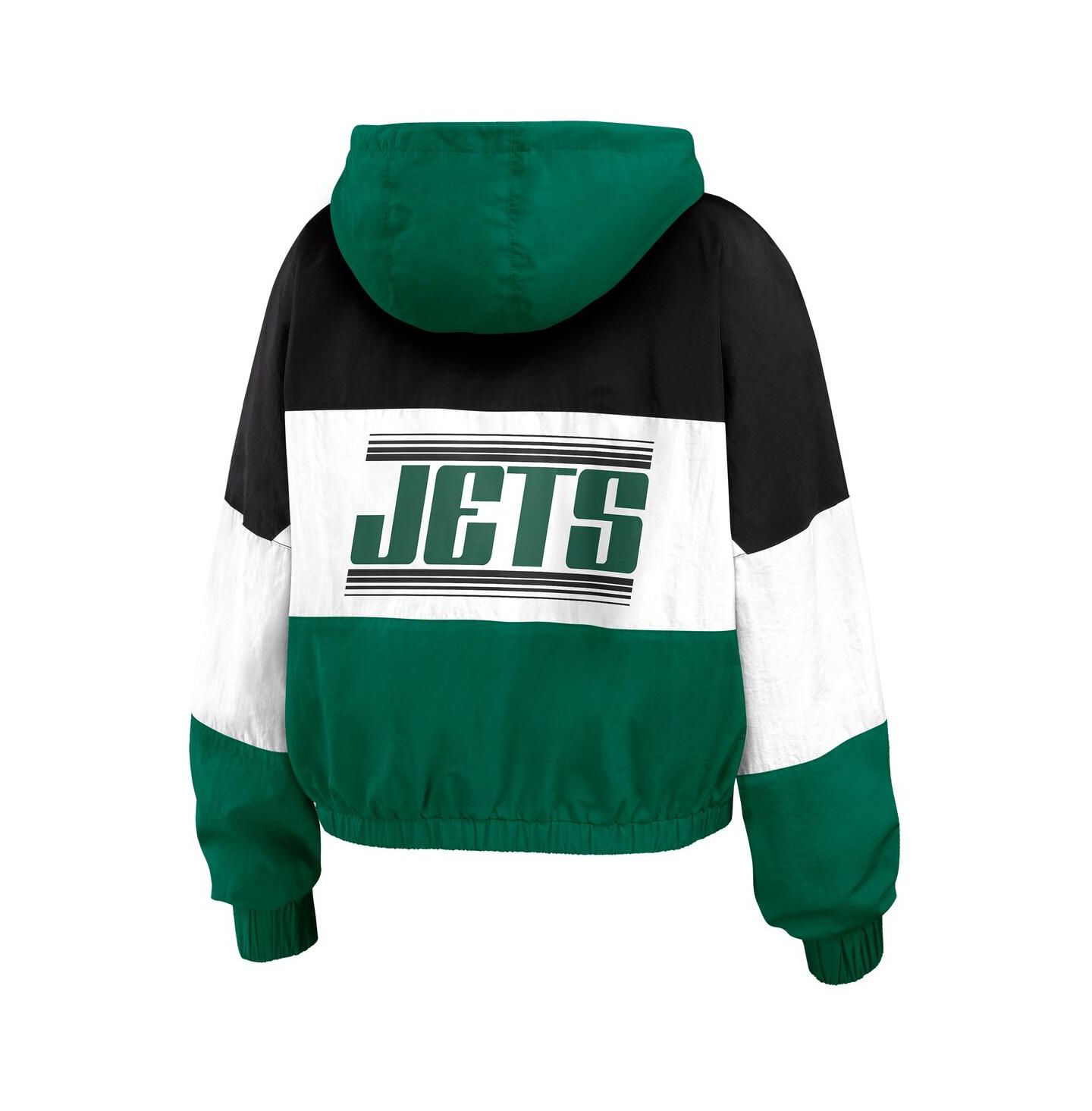 Женская куртка WEAR by Erin Andrews Green New York Jets Color Block Full-Zip Windbreaker — фото 4