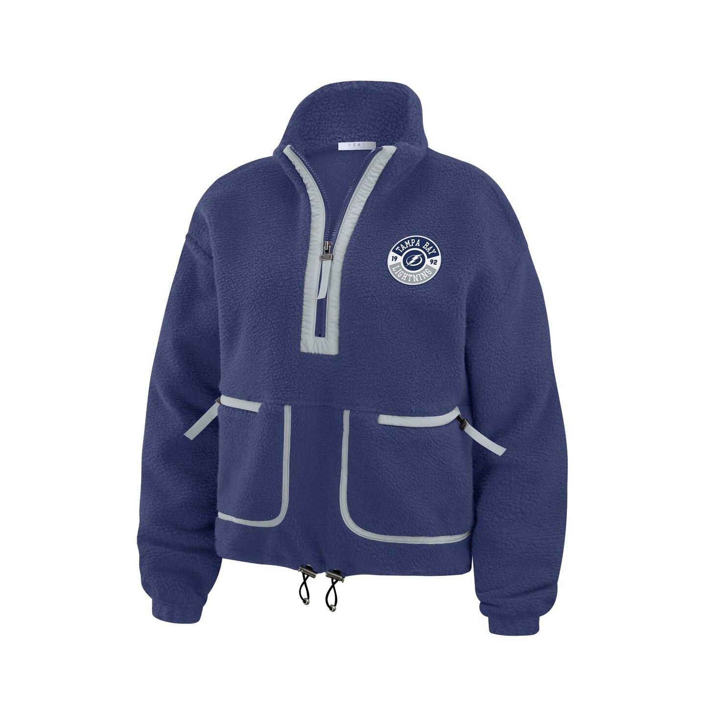 Женская куртка WEAR by Erin Andrews Blue Tampa Bay Lightning Polar Fleece Half-Zip — фото 5