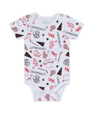 Baby Boys and Girls 3-Piece Detroit Red Wings Turn Me Around Bodysuits and Pants