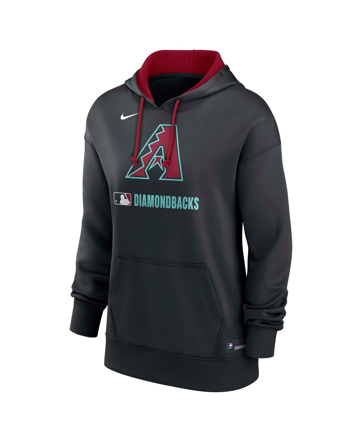 Nike Women's Black Arizona Diamondbacks Authentic Collection Performance Pullover Hoodie In Black,red