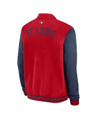 Men's Red/Navy St. Louis Cardinals Authentic Collection Dugout Full-Zip Bomber Jacket