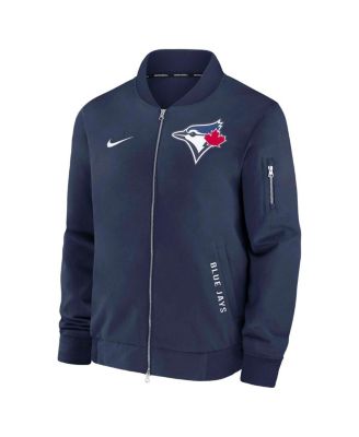 Men's Navy Toronto Blue Jays Authentic Collection Dugout Full-Zip Bomber Jacket