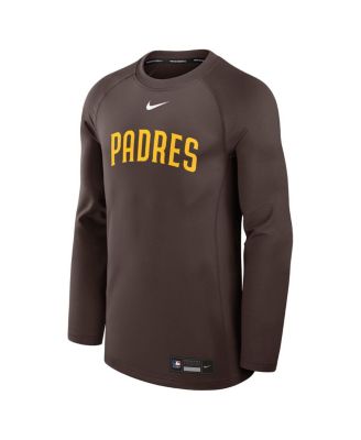 Men's Brown San Diego Padres Authentic Collection Game Time Raglan Performance Long Sleeve T-Shirt