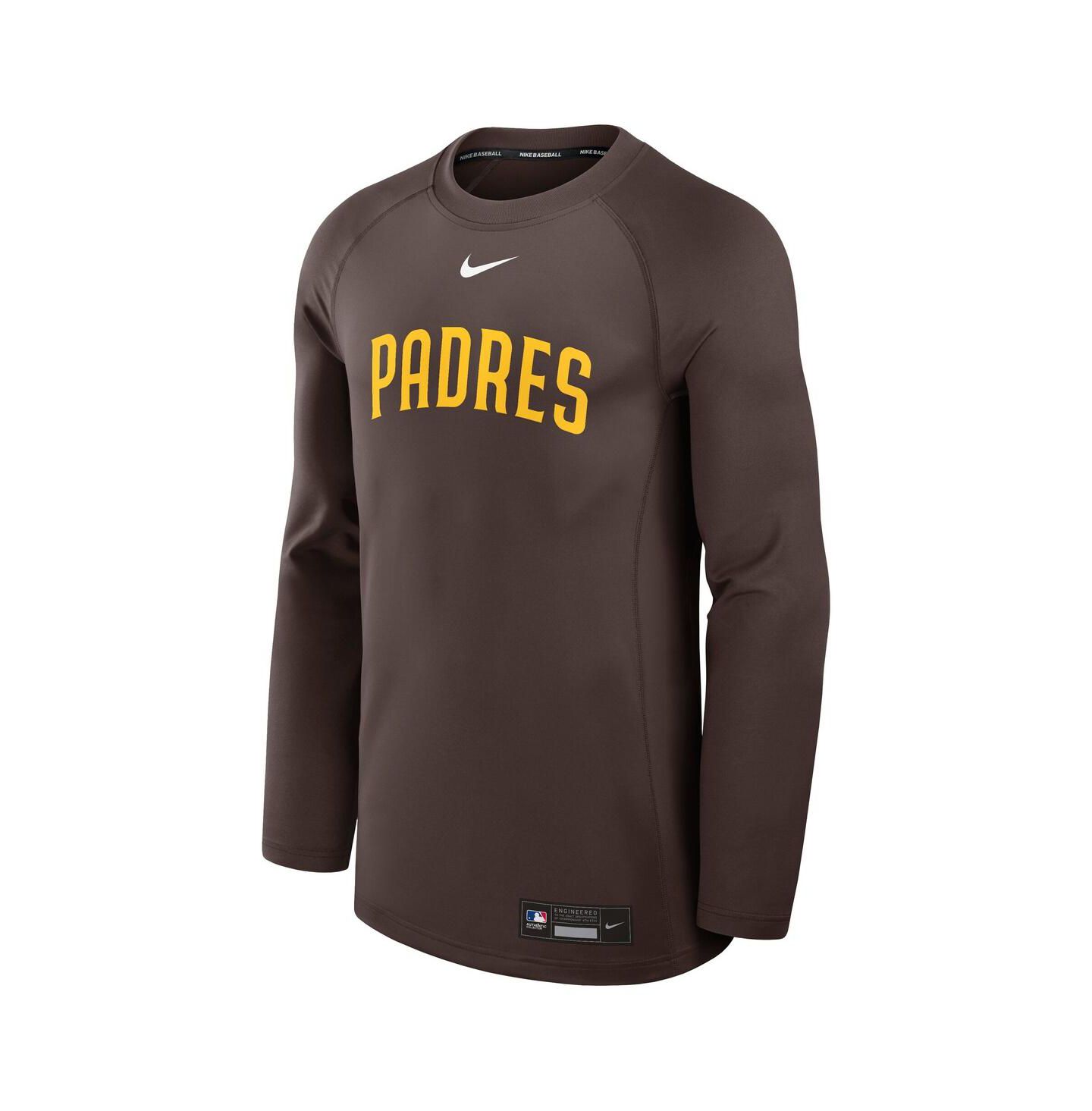 Мужская футболка Nike Brown San Diego Padres Authentic Collection Game Time Raglan Performance Long Sleeve — фото 3
