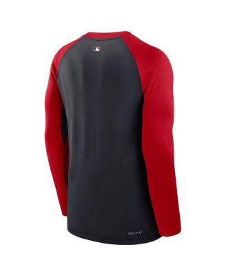 Men's Navy/Red Washington Nationals Authentic Collection Game Time Raglan Performance Long Sleeve T-Shirt