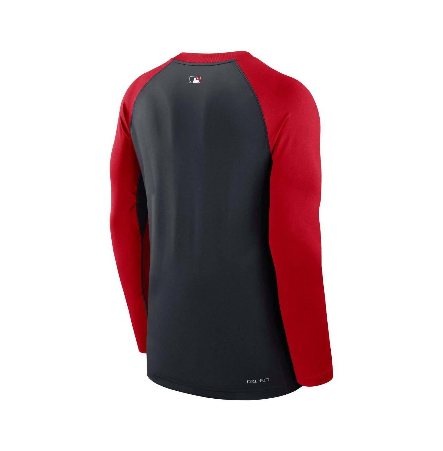 Мужская футболка Nike Navy/Red Washington Nationals Authentic Collection Game Time Raglan Performance Long Sleeve — фото 2
