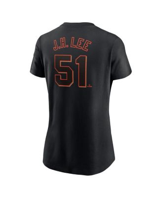 Women's Jung Hoo Lee Black San Francisco Giants Fuse Name Number T-Shirt