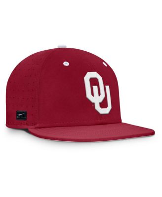 Men's Crimson Oklahoma Sooners On-Field Dugout True Performance Fitted Hat