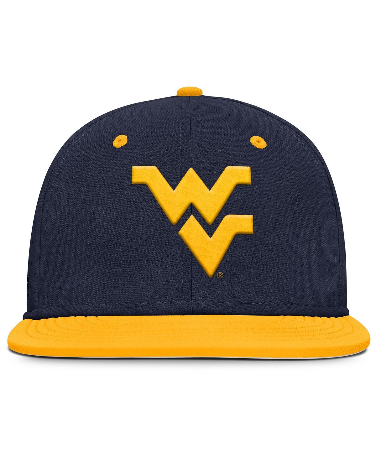 Nike Men's Navy West Virginia Mountaineers On-field Dugout True Performance Fitted Hat In Navy