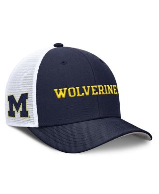 Nike - Men's Navy Michigan Wolverines 2025 Dugout Coaches Rise Performance Trucker Adjustable Hat