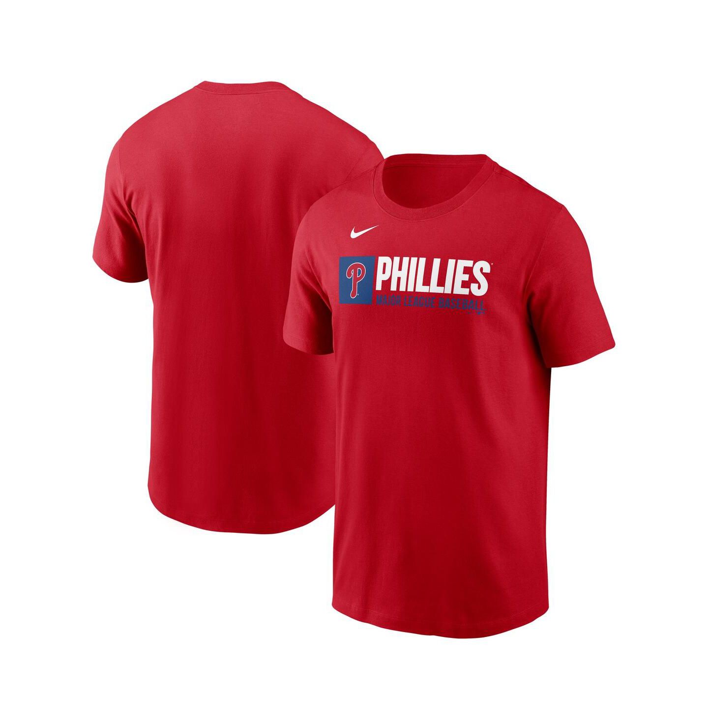 Мужская футболка Nike Red Philadelphia Phillies Team Block — фото 1