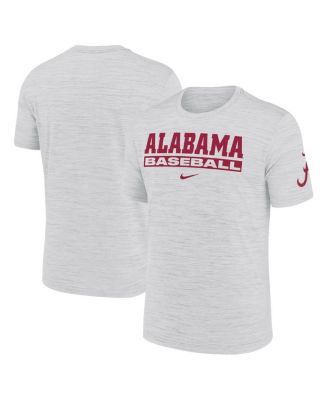 Nike - Men's Ash Alabama Crimson Tide Velocity Baseball Wordmark Stack Performance T-Shirt