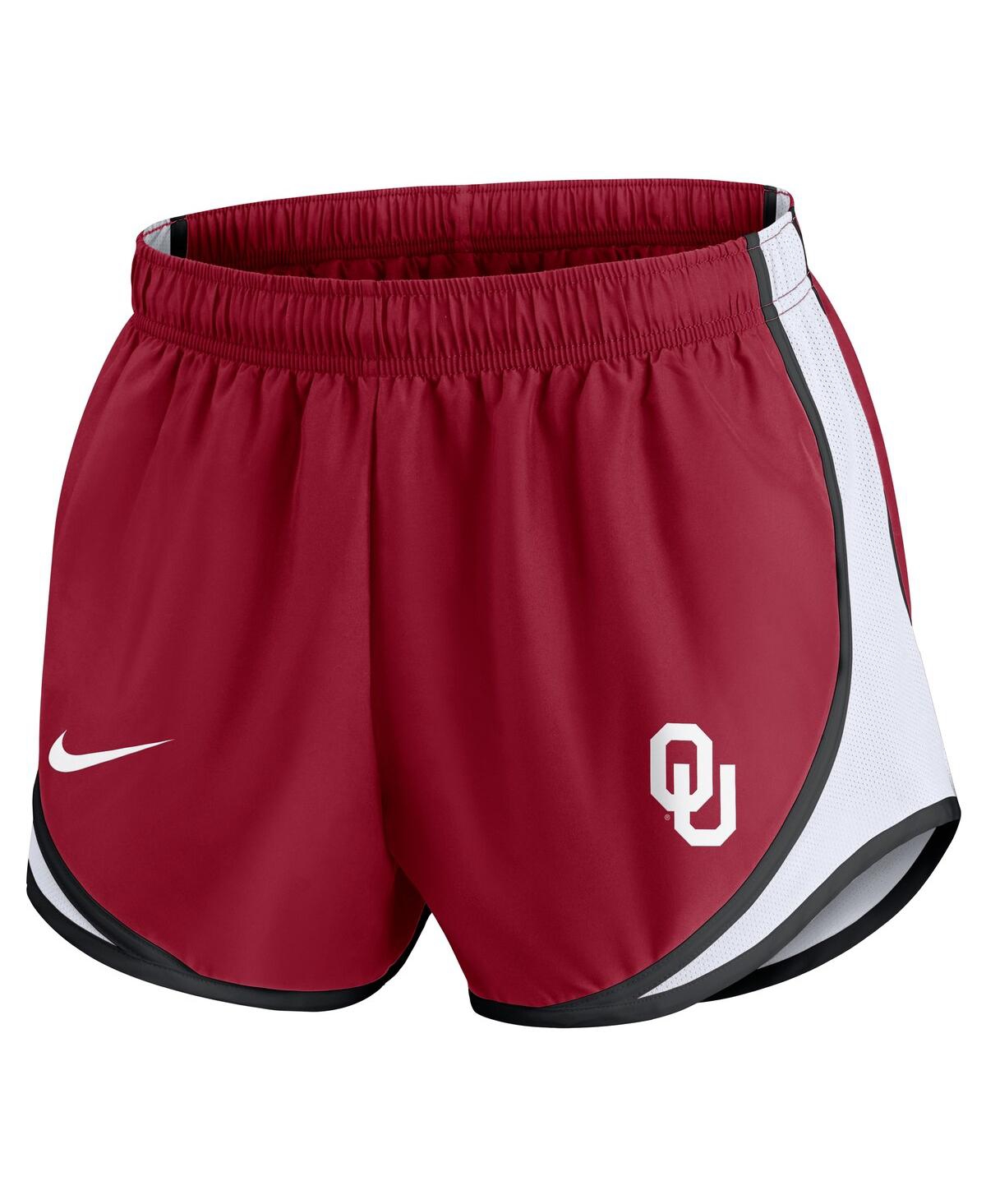 Nike Women's Crimson Oklahoma Sooners Spring Break Tempo Performance Shorts In Crimson,white