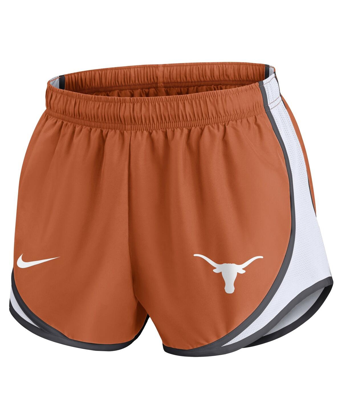 Nike Women's Texas Orange Texas Longhorns Spring Break Tempo Performance Shorts In Burnt Orange,white