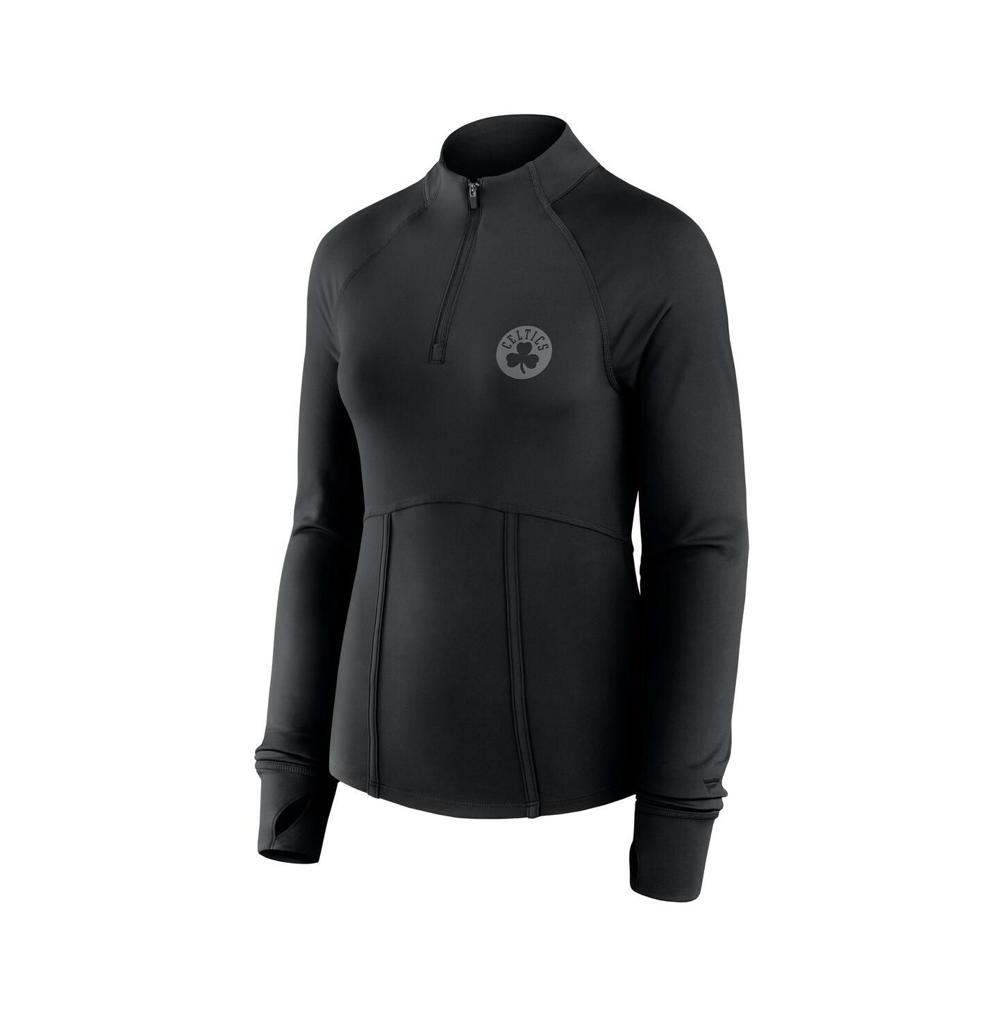 Женский топ Fanatics Black Boston Celtics Elements Match Raglan Quarter-Zip — фото 3