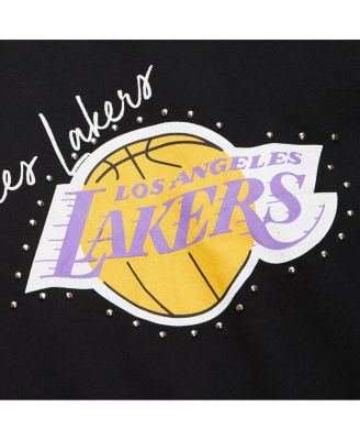 Women's Black Los Angeles Lakers Hardwood Classics Home Team Pullover Sweatshirt