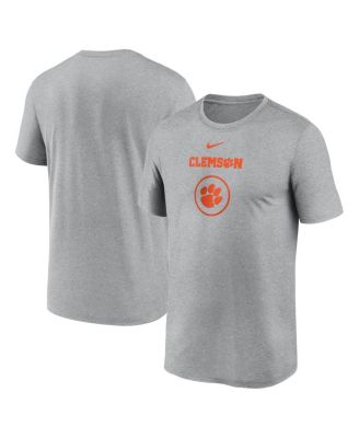 Nike - Men's Heather Gray Clemson Tigers On-Court Basketball Legend Practice Performance T-Shirt