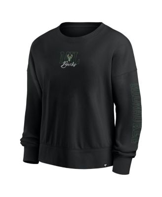 Black Milwaukee Bucks Oversized Game Day Pullover Sweatshirt