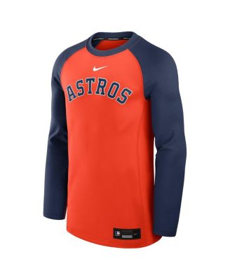 Men's Orange/Navy Houston Astros Authentic Collection Game Time Raglan Performance Long Sleeve T-Shirt