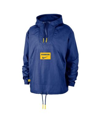 Men's&nbsp;Royal Golden State Warriors Courtside Premium Club Anorak Quarter-Zip Pullover Hoodie