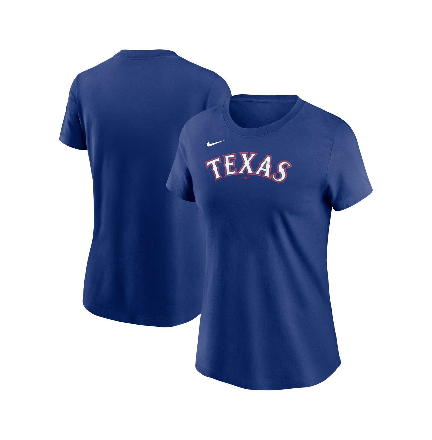 Женская футболка Nike Royal Texas Rangers Wordmark — фото 1