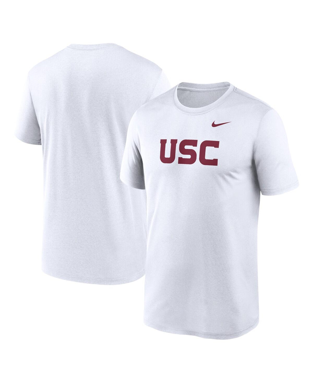 Nike Men's White Usc Trojans Primetime Evergreen Wordmark T-shirt In White